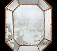 A Faux-Bamboo Sectional Mirror