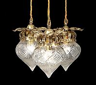 A Pair of Gilt-Brass & Cut-Glass Hanging Lights