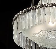 An Unusual Silvered Bronze & Glass Chandelier by Sabino