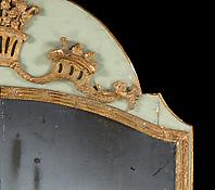 A Louis XVI Pale-Green Painted & Giltwood Sectional Pier Mirror