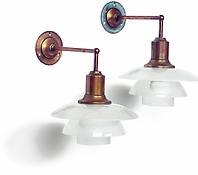 A Pair of Brass & Frosted Glass Wall Lights