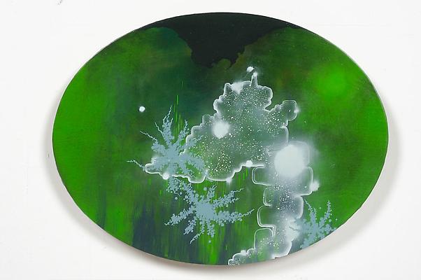 Darren Waterston
Five Oblivions 1 (green), 2007
Oil on oval wood panel
12 x 16 inches Image
