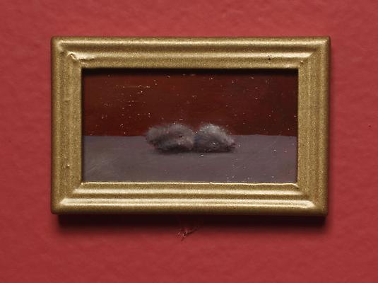 David Lefkowitz, Lint, 2009, Oil on panel, 2 x 1 1/4 inches Image