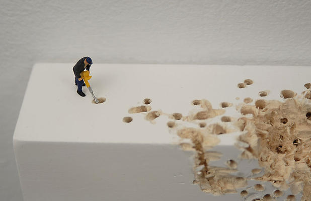 Liliana Porter
Forced Labor, 2008
wooden base, metal figurine
2 1/2 x 5 x 2 inches Image
