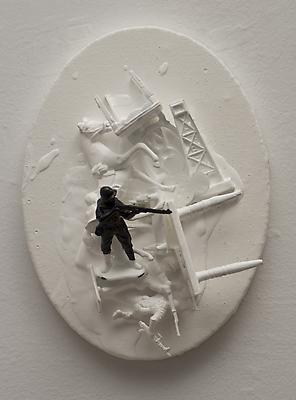 Untitled (with soldier), 2012
Acrylic and assemblage on canvas
8 x 6 x 3 inches Image
