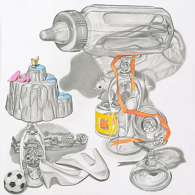 Melodie Provenzano
Baby Bottle, 2010
Graphite, gouache and 24k gold leaf on paper
11 x 11 inches Image