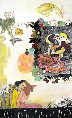 Seduction in the Gardens of Pleasure, 2009
Mixed media 
56 x 32 inches Image