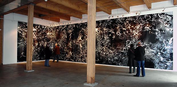 Tehom, 2010 (installation shot), edition of 3
c-print printed on metallic photo paper, mounted between aluminum and 1/4 inch Plexiglas
144 x 576 inches (22 panels) Image
