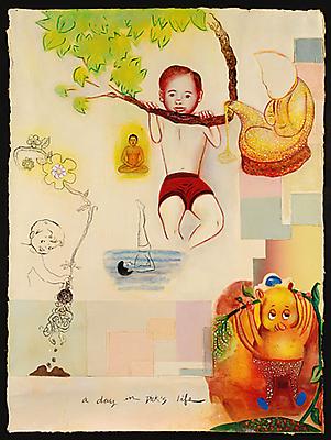 A Day in Dick's Life, 2007
Mixed media on paper
55 x 41 inches Image