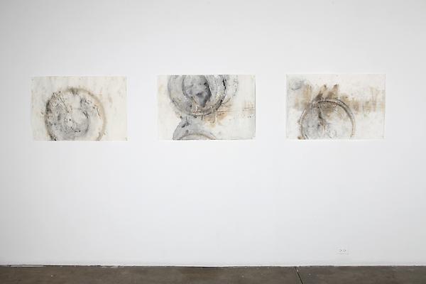 Graph (Time), 2012
Series of three pieces
Graphite, tea and watercolor on paper
Each panel, 35.5 x 24 inches

Photo by Maurene Cooper Image