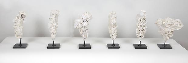 Ilithyia, 2012
Terra cotta, clay, resin, metal and thorns
Series of six
Approx. 13 h. x 5 x 5 inches each

Photo by Maurene Cooper Image