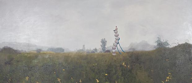 Egg Stack, 2012
Oil on canvas
47 h. x 108 inches Image