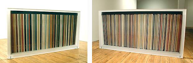 Bookcase #1 (spines & fore ends), 2004
c-prints mounted between Plexiglas
30 x 76 x 2 inches Image