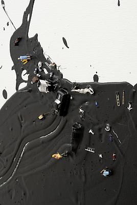 Situation with White Wagon, 2009
Detail
Acrylic and assemblage on canvas
44 1/4 x 60 x 4 inches Image