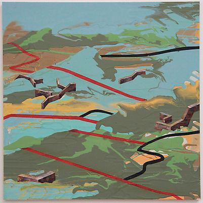 St. Tarbola Junction, 2011
Oil, acrylic and latex on wood
19 1/2 x 19 1/2 inches Image