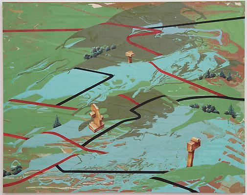Mt. Foggyvale Center, 2011
Oil, acrylic and latex on wood
24 x 30 inches Image