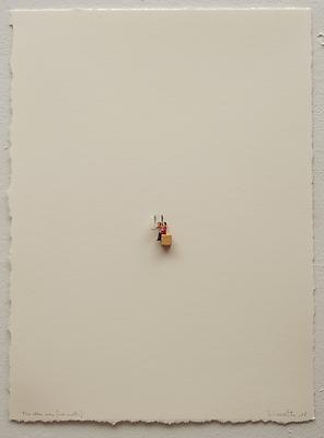The Other One (red sweater), 2008
Acrylic, mirror, metal figurine on paper
14 3/4 X 10 3/4 inches Image