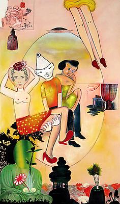 Tin Man (Their Longings, His Desire), 2009
Mixed media collage drawing
54 x 31 1/2 inches Image