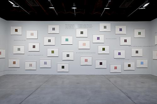 Installation view of 
callum innes | colm tóibín
water | colour
at Sean Kelly Gallery, New York