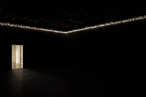 Installation view of 
Joseph Kosuth 'Texts (Waiting for-) for Nothing'  Samuel Beckett, in play at Sean Kelly Gallery, New York
March 30 - April 30, 2011
Main gallery
