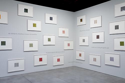 Installation view of 
callum innes | colm tóibín
water | colour
at Sean Kelly Gallery, New York