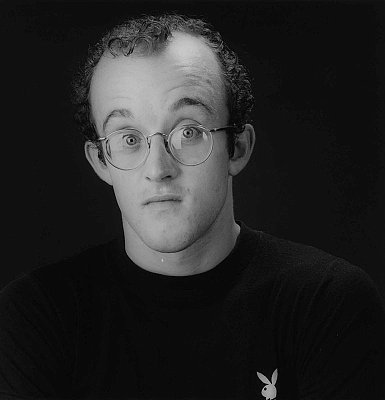 Keith Haring, 1984
gelatin silver print
image: 15 1/4 x 15 1/8 inches 
(38.7 x 38.4 cm)
paper: 20 x 16 inches 
(50.8 x 40.6 cm)
edition of 10 with 2 APs 
MAP-1463