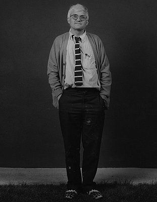 David Hockney, 1984
gelatin silver print
image: 19 1/4 x 15 1/8 inches 
(48.9 x 38.4 cm)
paper: 20 x 16 inches 
(50.8 x 40.6 cm)
edition of 10 with 2 APs 
MAP-1369