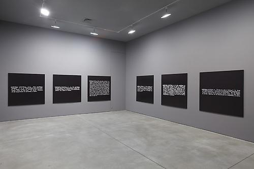 Installation view of
Joseph Kosuth 'Texts (Waiting for-) for Nothing'  Samuel Beckett, in play at Sean Kelly Gallery, New York
March 30 - April 30, 2011
Gallery 2