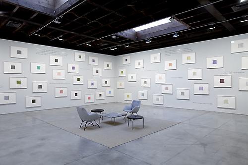 Installation view of 
callum innes | colm tóibín
water | colour
at Sean Kelly Gallery, New York