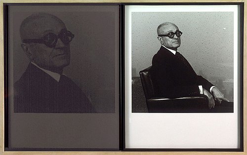 Philip Johnson, 1978
gelatin silver print
framed: 21 3/4 x 22 x 1 3/4 inches 
(55.2 x 55.9 x 4.4 cm)
unique
signed
MAP-U263