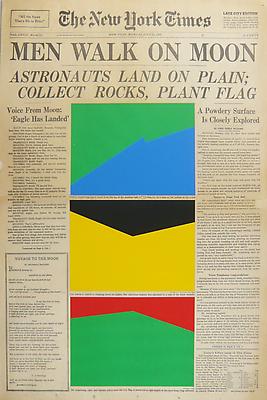 MARINE HUGONNIER
Art For Modern Architecture - New York Times Man on the Moon, July 31, 1969, 2010
silkscreened paper on newspaper front page
paper: 22 1/2 x 15 inches (57.2 x 38.1 cm)
unique
MH-3884