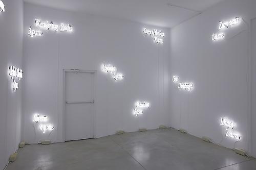 Installation view of 
Joseph Kosuth 'Texts (Waiting for-) for Nothing'  Samuel Beckett, in play at Sean Kelly Gallery, New York
March 30 - April 30, 2011
Gallery 1