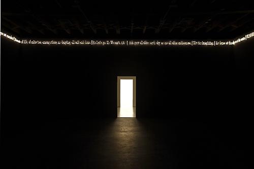 Installation view of 
Joseph Kosuth 'Texts (Waiting for-) for Nothing'  Samuel Beckett, in play at Sean Kelly Gallery, New York
March 30 - April 30, 2011
Main gallery
