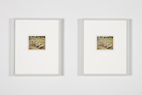 PETER LIVERSIDGE
Upstate Polaroids, Red & Grey Steps, 2011
pair of unique polaroid photographs
image: 2 7/8 x 3 5/8 inches (7.3 x 9.2 cm) each
polaroid: 4 1/8 x 4 inches (10.5 x 10.2 cm) each
framed: 12 3/4 x 10 3/4 inches (32.4 x 27.3 cm) each
numbered, dated and signed in pencil by the artist, verso
PLi-25a,b