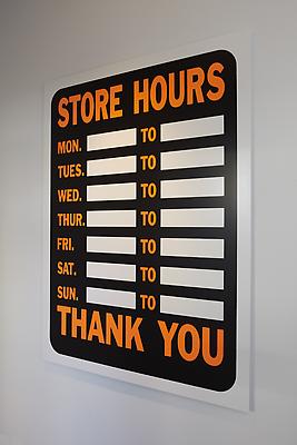 PETER LIVERSIDGE
Store Hours, 2011
silkscreen on aluminum
63 x 48 inches (160 x 121.9 cm)
edition of 3 with 2 APs
signed and dated by the artist, verso
PLi-55