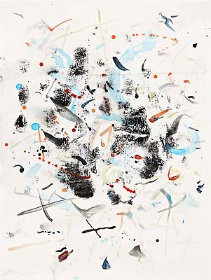 REBECCA HORN
Japan - painting the house I, 2011
acrylic, pencil, color pencils on paper
paper: 15 3/4 x 11 7/8 inches (40 x 30 cm)
framed: 24 3/8 x 19 5/8 x 1 3/4 inches (62 x 50 x 4.5 cm)
signed and dated by the artist, recto
RH-1089