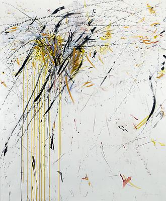 REBECCA HORN
Untitled, 2010
acrylic, pencil, color pen on paper
framed: 81 1/2 x 71 5/8  x 1 3/4 inches (207 x 182 x 4.5 cm)
signed and dated by the artist, recto
RH-BL-1011