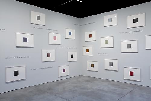 Installation view of 
callum innes | colm tóibín
water | colour
at Sean Kelly Gallery, New York