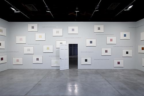 Installation view of 
callum innes | colm tóibín
water | colour
at Sean Kelly Gallery, New York
