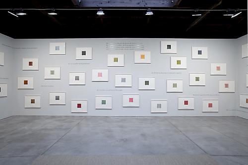 Installation view of 
callum innes | colm tóibín
water | colour
at Sean Kelly Gallery, New York