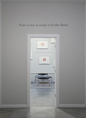 Installation view of 
callum innes | colm tóibín
water | colour
at Sean Kelly Gallery, New York