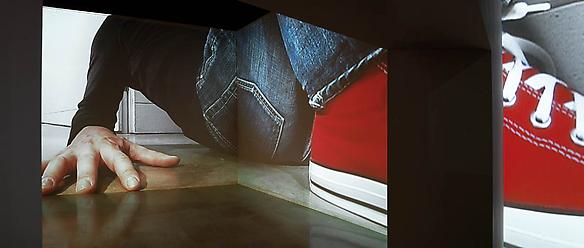 fatica n. 28 bis
2008
XV Quadriennale, Palazzo delle Esposizioni, Rome
installation view
audio-visual installation: 3 video projectors, 3 DVD players, 1 audio mixer, 1 amplifier, 4 speakers, 1 DVD synchronizer, 3 subwoofer