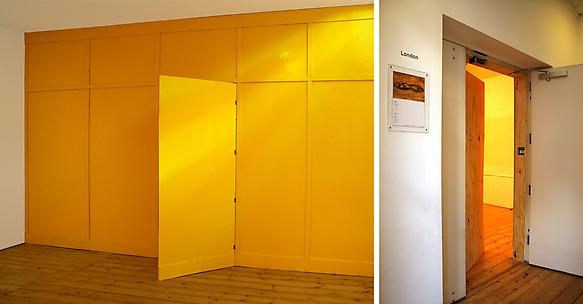 Temporary
2009
wood, yellow paint
291 x 471 x 7 cm
