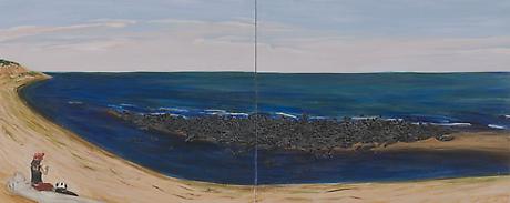 Gray Seals North Truro
2010
egg tempera on wood
9 3/4 x 24 inches (diptych)