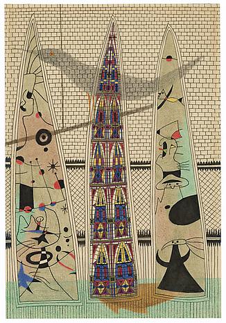 Constellations in a Cage
1951
ink and colored pencil on stationery
10 1/2 x 7 1/4 inches