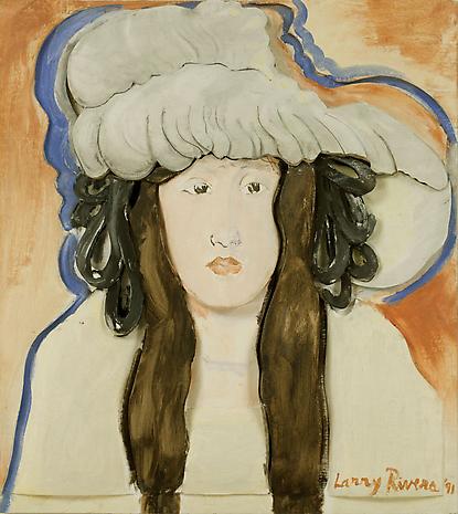 Feathered Hat
1991
oil on canvas mounted on sculpted foamboard
27 1/2 x 24 1/2 x 3 1/2 inches